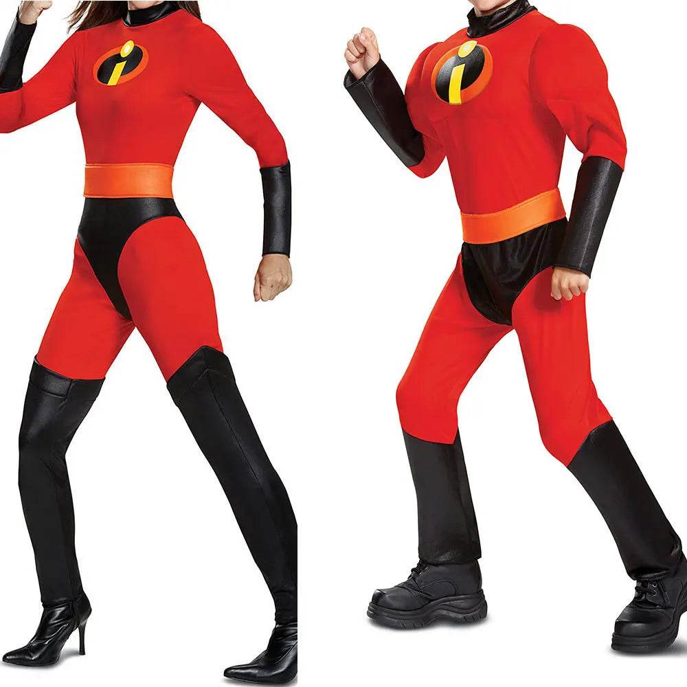 Premium Cosplay Incredibles Red Jumpsuit Mask Unisex - ToylandEU