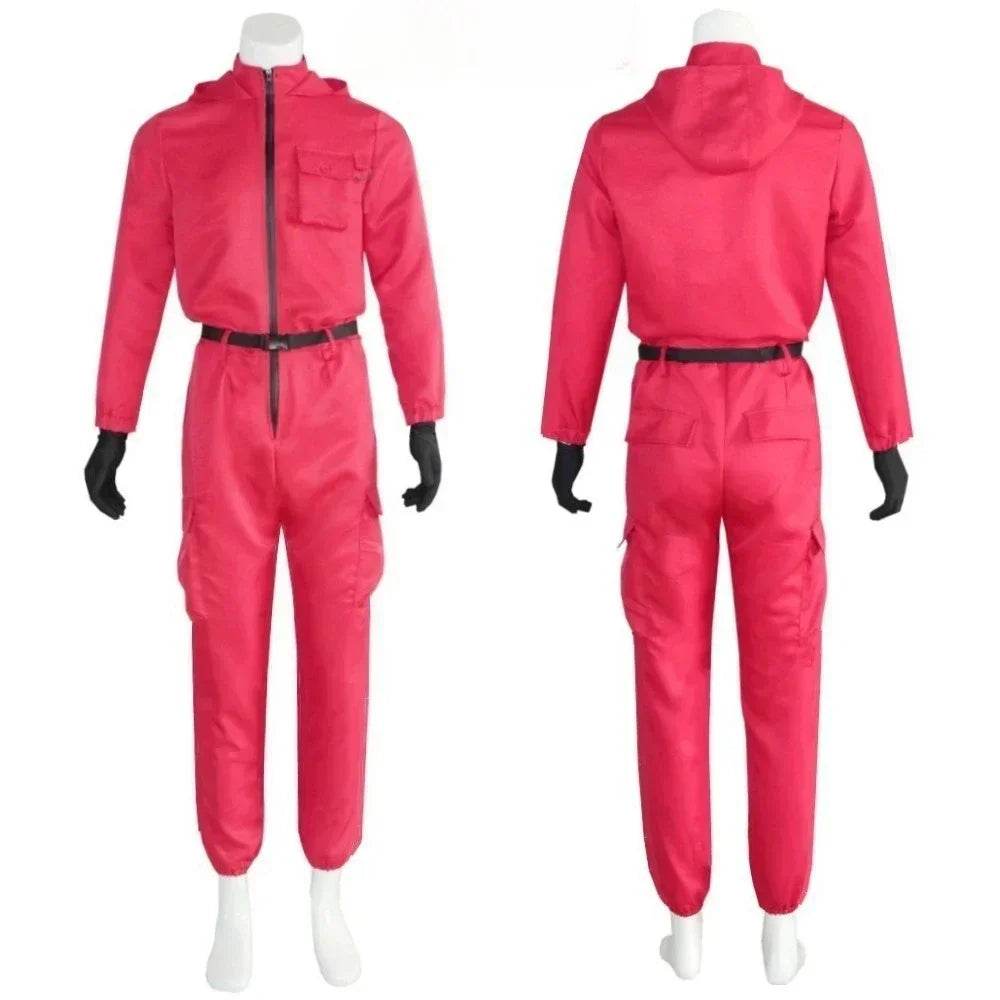 Premium Cosplay Jumpsuit Red Calamari Mask For Fans - ToylandEU