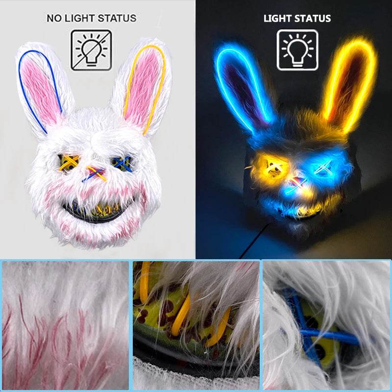Premium Cosplay Mask Glowing Bunny Bear For Halloween - ToylandEU