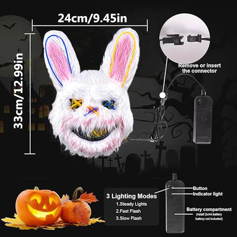 Premium Cosplay Mask Glowing Bunny Bear For Halloween - ToylandEU