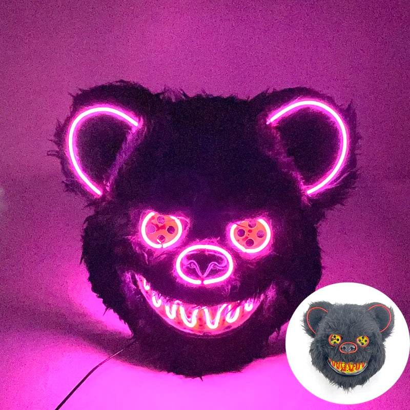 Premium Cosplay Mask Glowing Bunny Bear For Halloween - ToylandEU