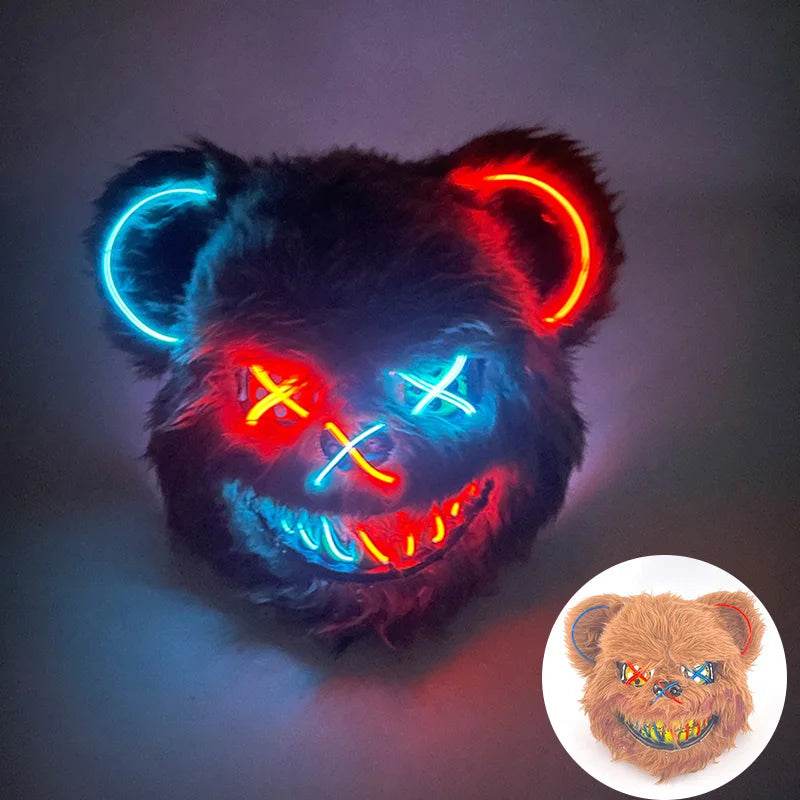 Premium Cosplay Mask Glowing Bunny Bear For Halloween - ToylandEU