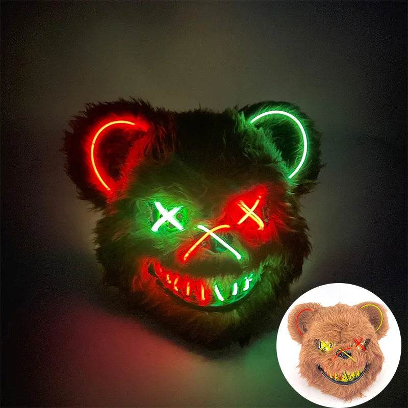 Premium Cosplay Mask Glowing Bunny Bear For Halloween - ToylandEU
