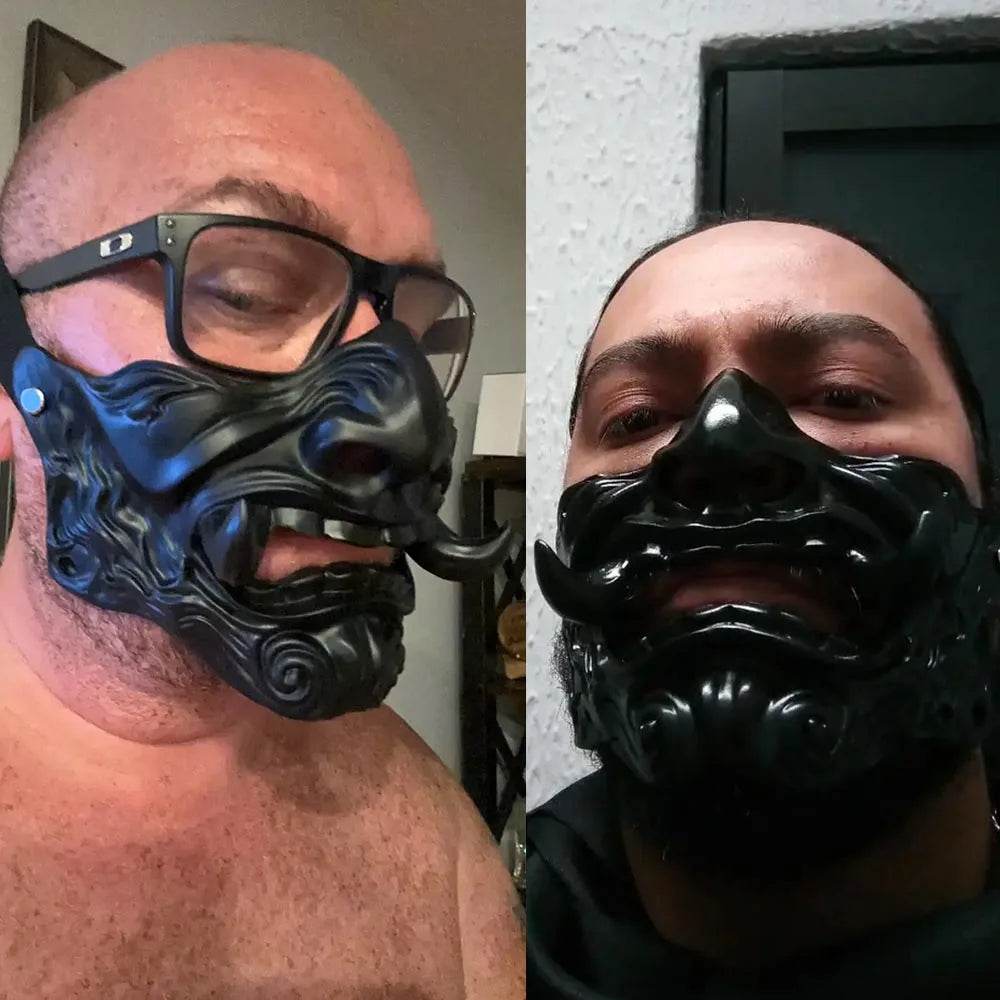 Premium Cosplay Mask Oni Kabuki Resin Half Face For Adults - ToylandEU