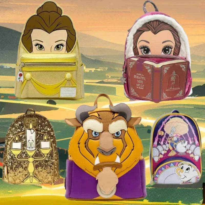 Premium Cosplay Mini Backpack Beauty And The Beast Beast And Belle 9 Styles Winter Design Unisex - ToylandEU