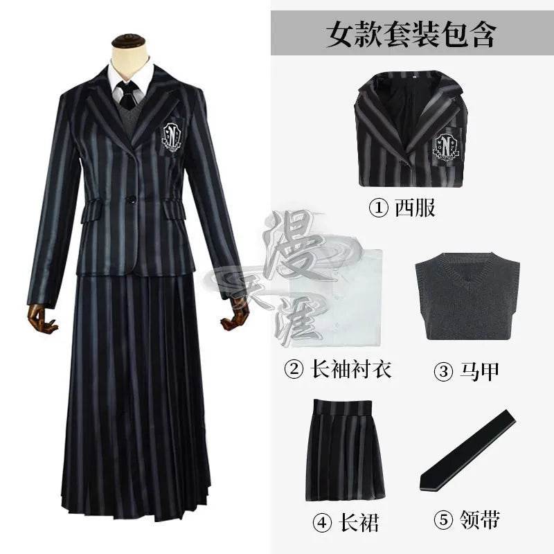 Premium Cosplay Uniform Wednesday Addams Inspired Adult - ToylandEU