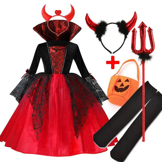 Premium Costume Gothic Vampire For Girls Halloween Party - ToylandEU