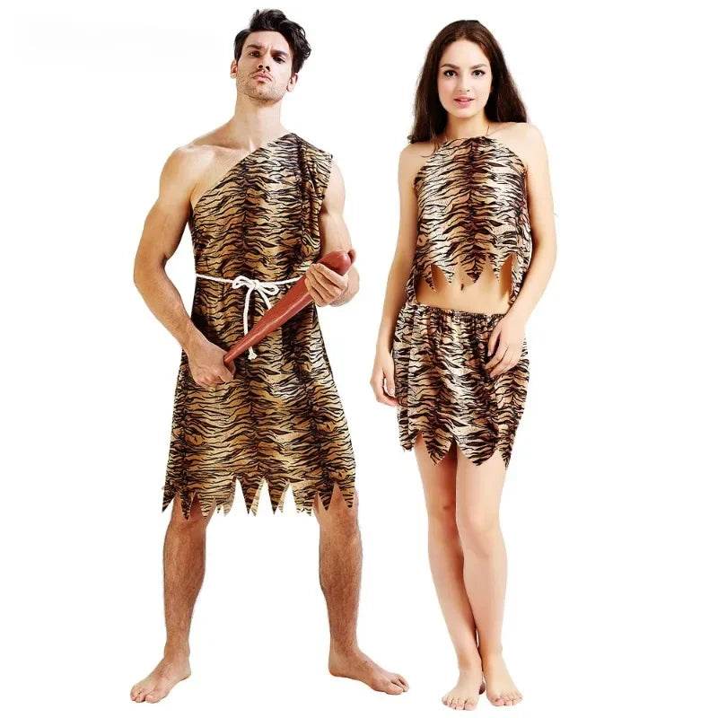 Premium Costume Leopard Primitive Caveman Jumpsuit Men - ToylandEU