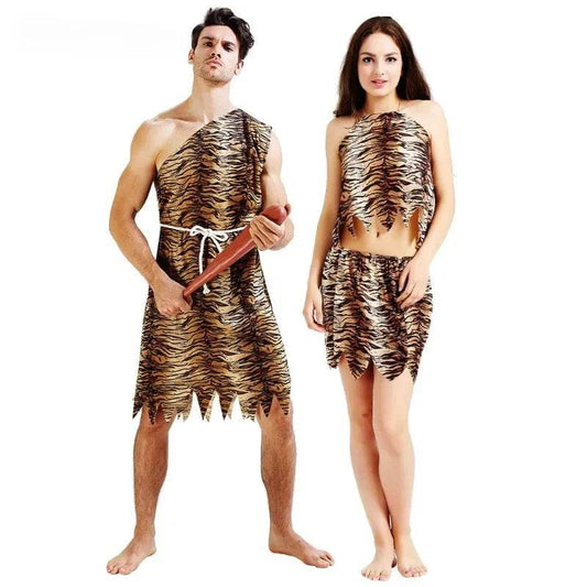 Premium Costume Leopard Primitive Caveman Jumpsuit Men - ToylandEU