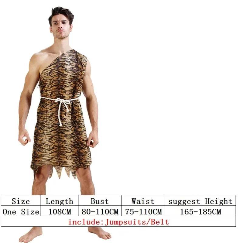 Premium Costume Leopard Primitive Caveman Jumpsuit Men - ToylandEU