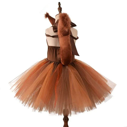 Premium Costume Squirrel Dress Tutu For Girls 2-12Y - ToylandEU