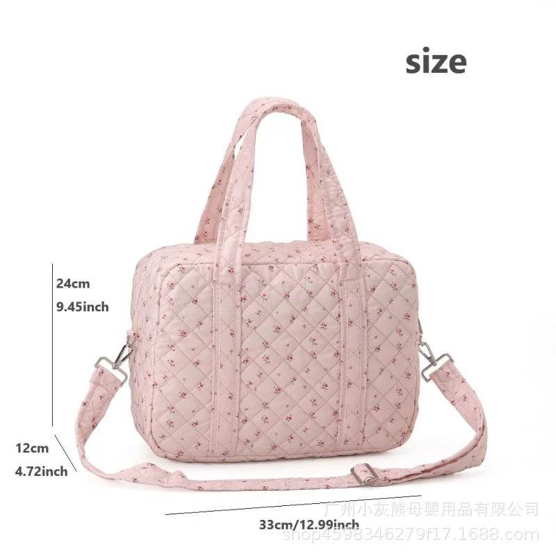 Premium Cotton Diaper Bag Tote With Zipper Closure For Moms On The Go Stroller Friendly - ToylandEU