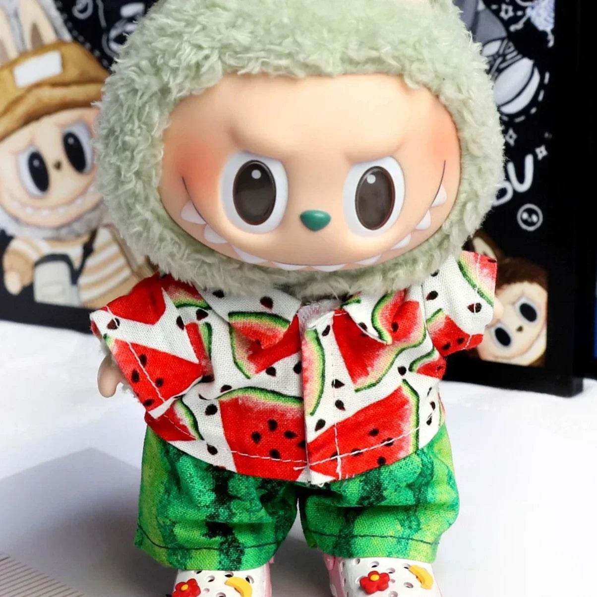 Premium Cotton Doll Shirt Watermelon Set For Labubu - ToylandEU