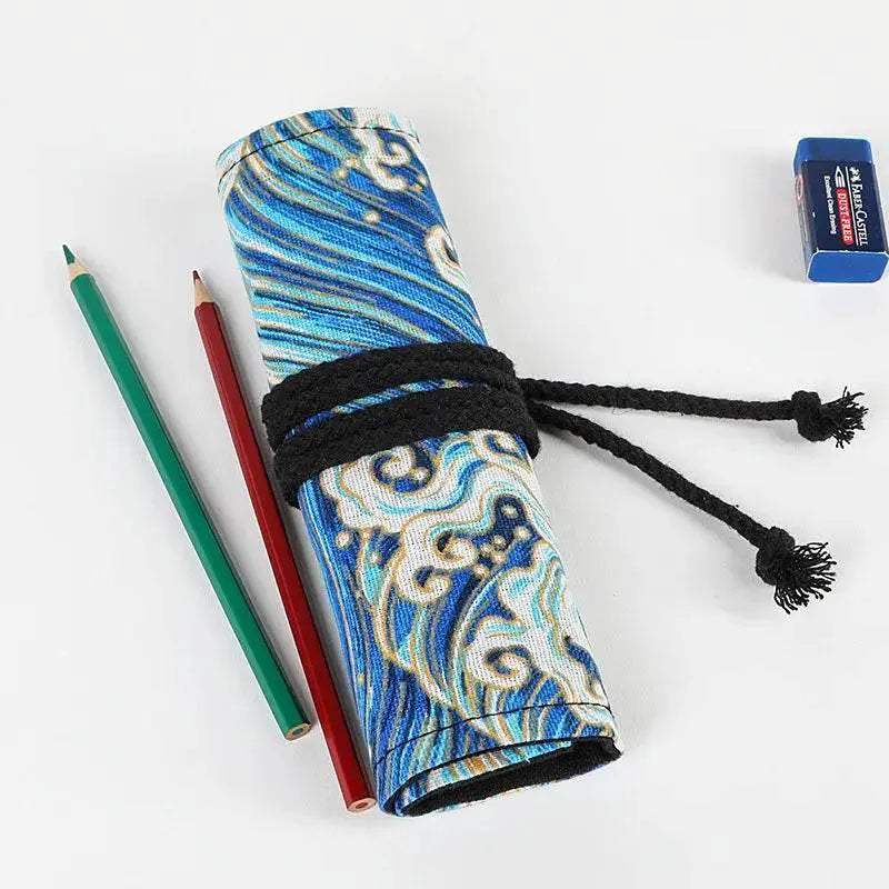 Premium Cotton Linen Pencil Roll With Handwork For School - ToylandEU