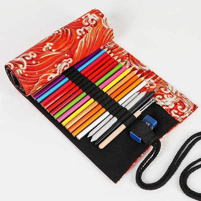 Premium Cotton Linen Pencil Roll With Handwork For School - ToylandEU