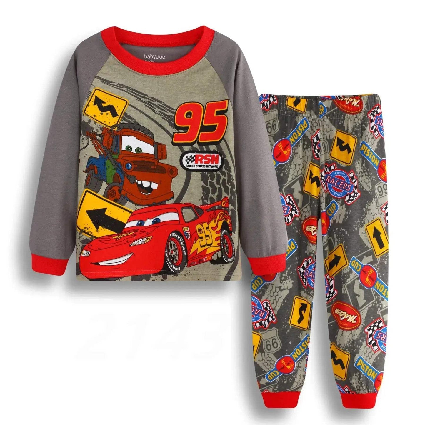 Premium Cotton Unisex Kids Pajamas Set With Disney Cars McQueen Cartoon Sleepwear For Spring And Autumn - ToylandEU
