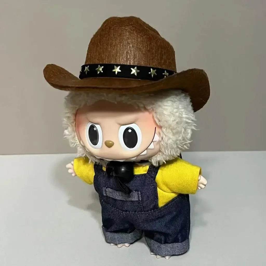 Premium Cowboy Style Doll Clothing Set with Hat and Accessories for 15 to 17cm Labubu Dolls - ToylandEU