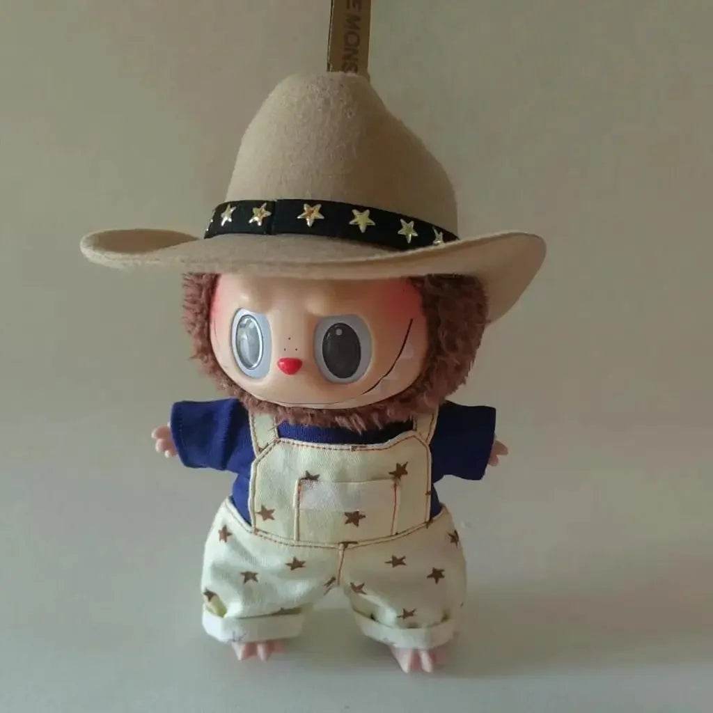 Premium Cowboy Style Doll Clothing Set with Hat and Accessories for 15 to 17cm Labubu Dolls - ToylandEU
