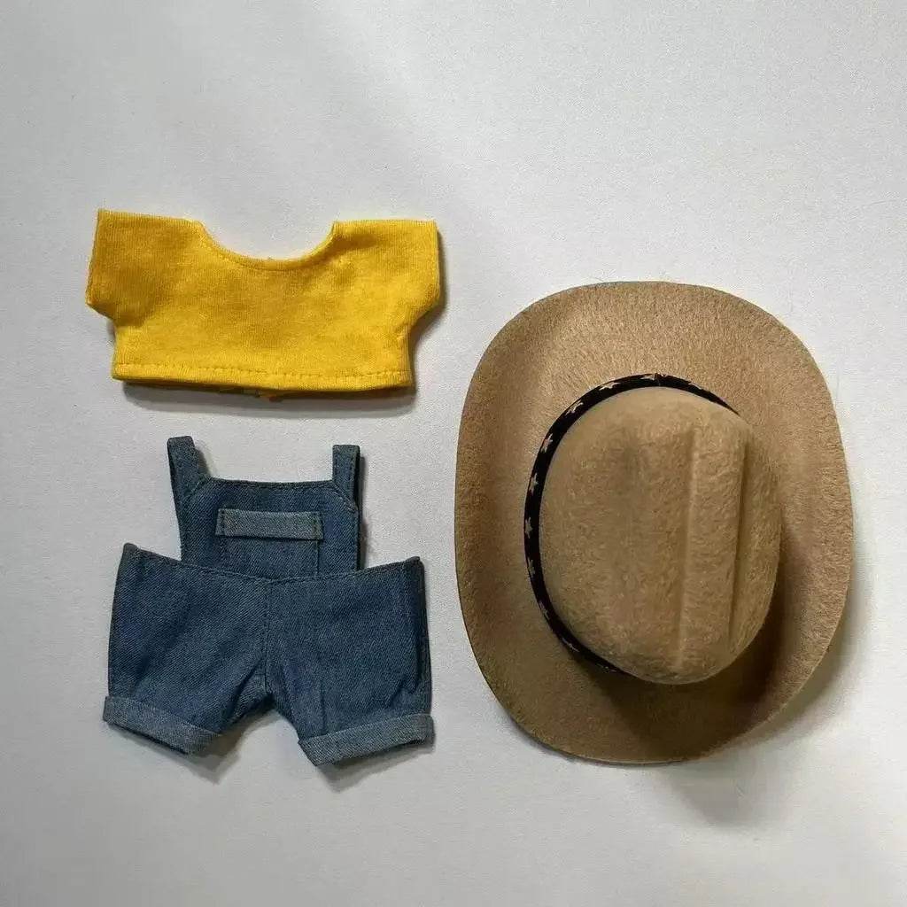 Premium Cowboy Style Doll Clothing Set with Hat and Accessories for 15 to 17cm Labubu Dolls - ToylandEU