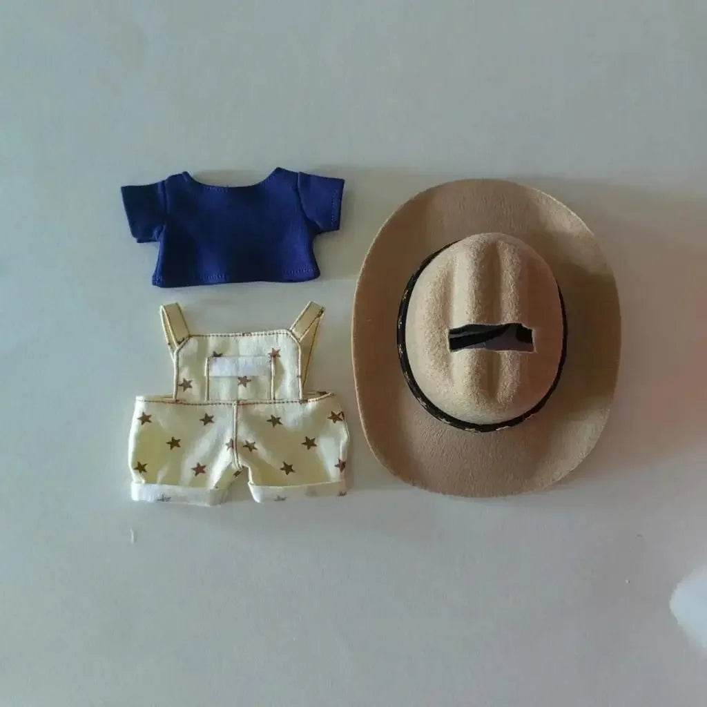 Premium Cowboy Style Doll Clothing Set with Hat and Accessories for 15 to 17cm Labubu Dolls - ToylandEU