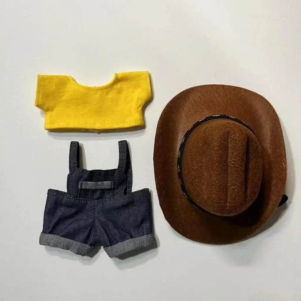 Premium Cowboy Style Doll Clothing Set with Hat and Accessories for 15 to 17cm Labubu Dolls - ToylandEU