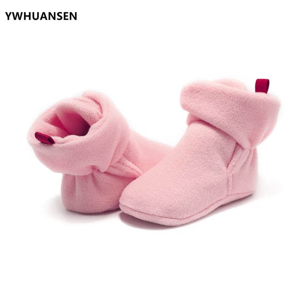 Premium Cozy Coral Fleece Baby Booties With Hook And Loop Closure For Newborns And Toddlers - ToylandEU