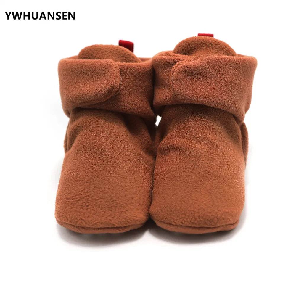Premium Cozy Coral Fleece Baby Booties With Hook And Loop Closure For Newborns And Toddlers - ToylandEU