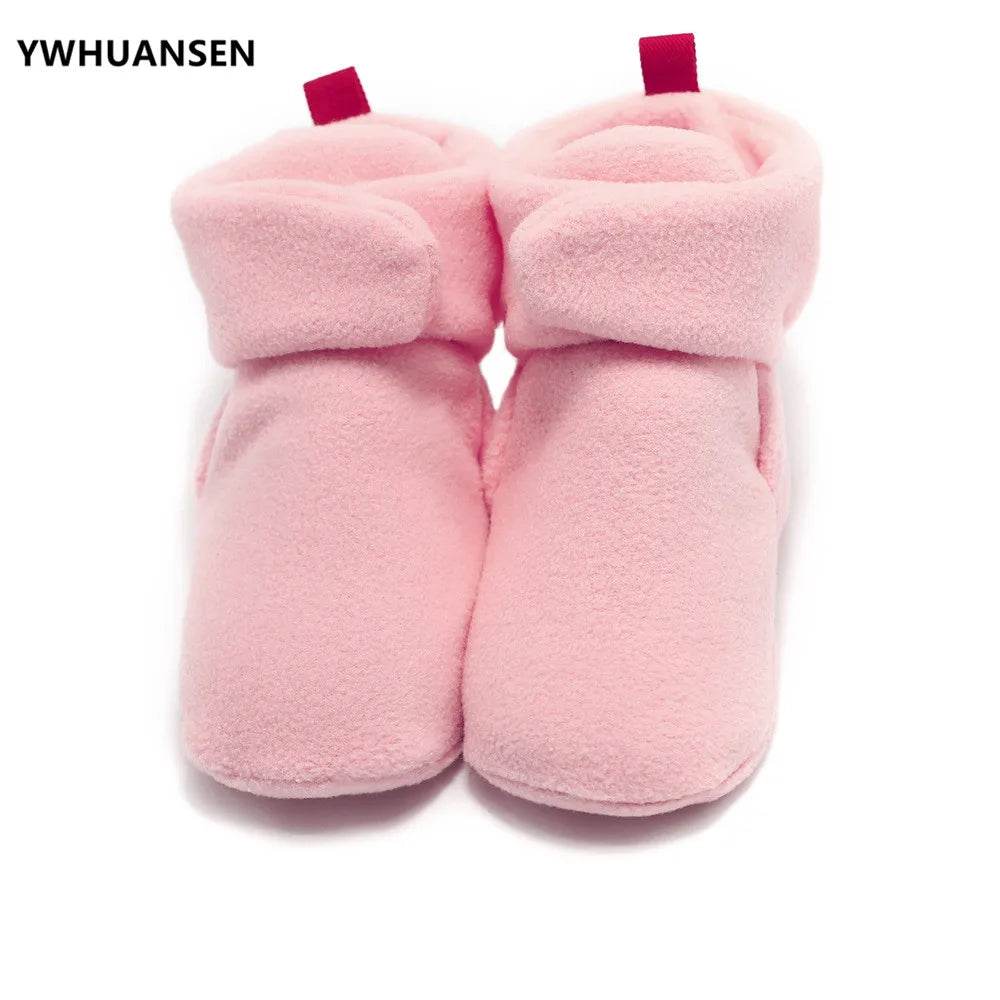 Premium Cozy Coral Fleece Baby Booties With Hook And Loop Closure For Newborns And Toddlers - ToylandEU