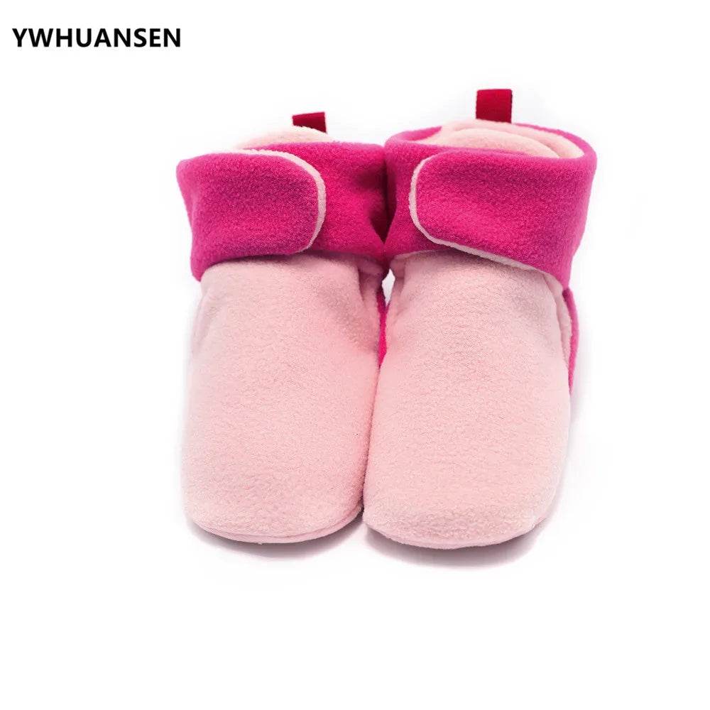 Premium Cozy Coral Fleece Baby Booties With Hook And Loop Closure For Newborns And Toddlers - ToylandEU