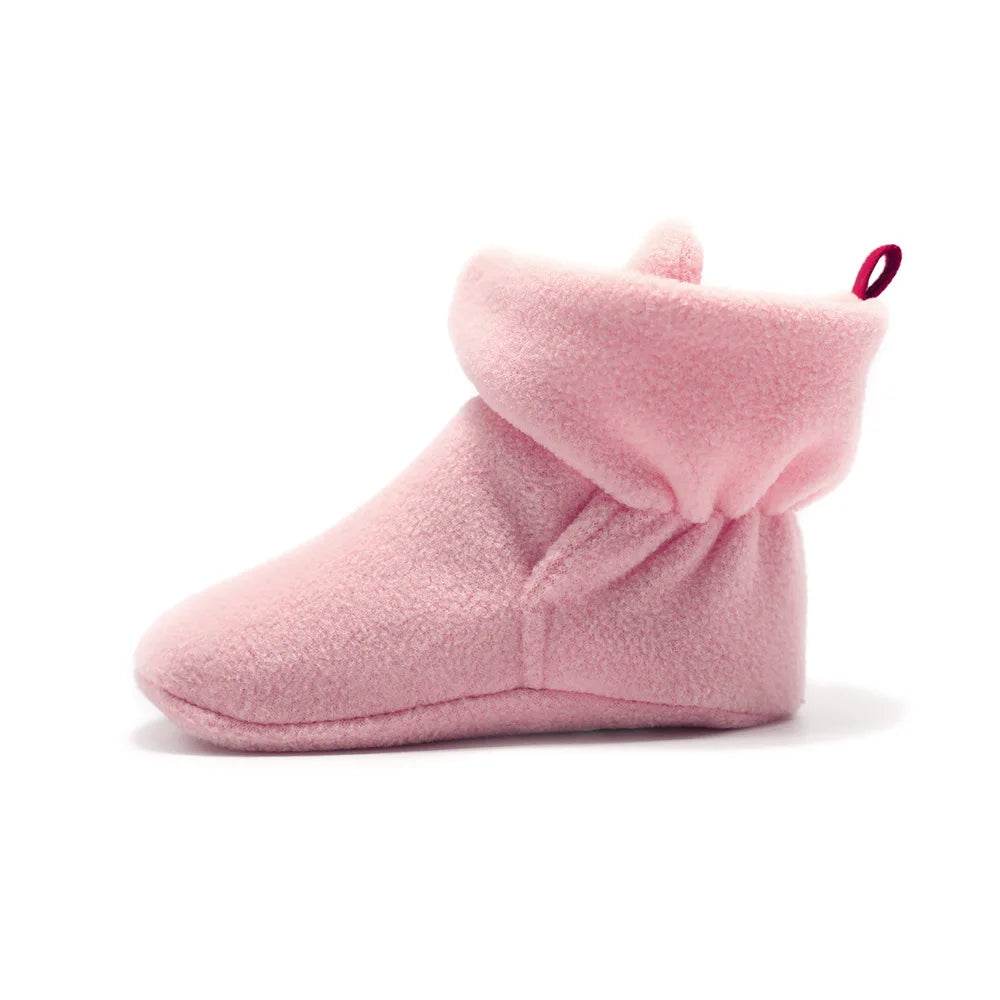 Premium Cozy Coral Fleece Baby Booties With Hook And Loop Closure For Newborns And Toddlers - ToylandEU