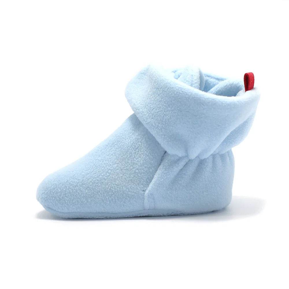 Premium Cozy Coral Fleece Baby Booties With Hook And Loop Closure For Newborns And Toddlers - ToylandEU