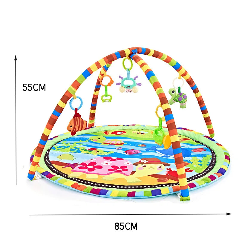 Premium Crawling Mat Round Fitness Frame With Sounding Pendant For Babies 0 To 12 Months - ToylandEU