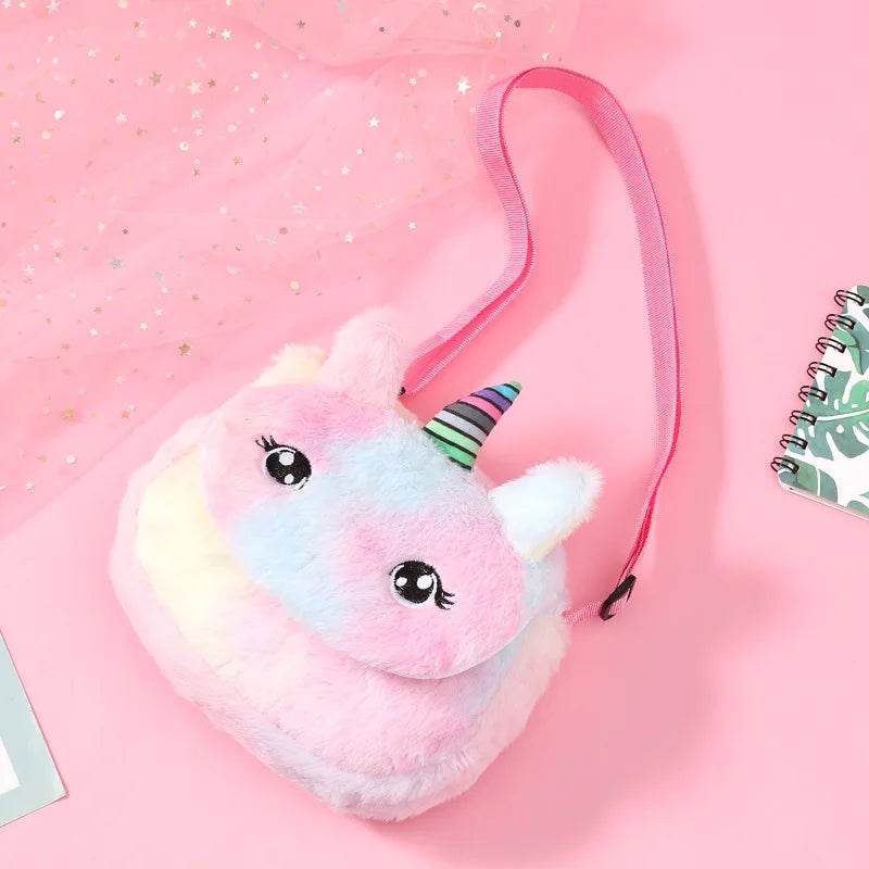 Premium Cute Kids Backpack Unicorn Cartoon 3D Fur Design For Girls School Travel Gift - ToylandEU