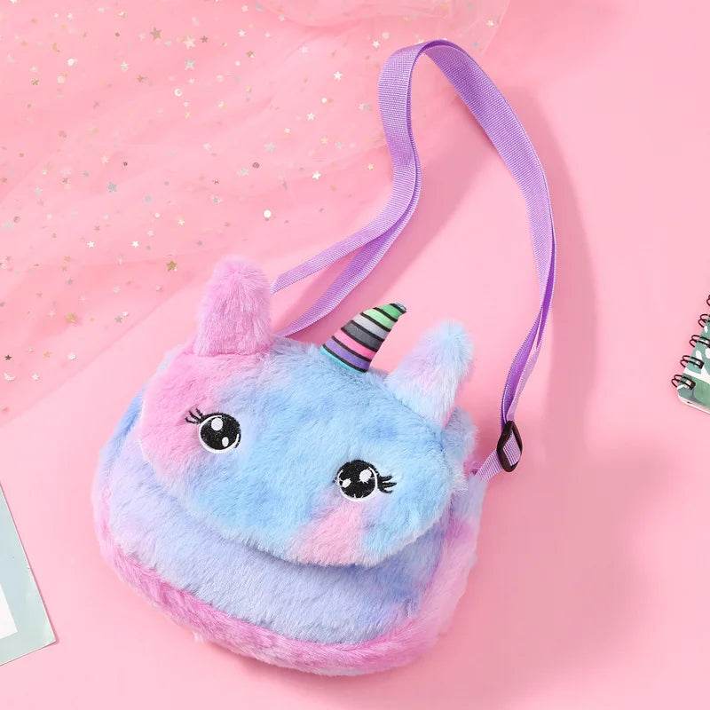 Premium Cute Kids Backpack Unicorn Cartoon 3D Fur Design For Girls School Travel Gift - ToylandEU