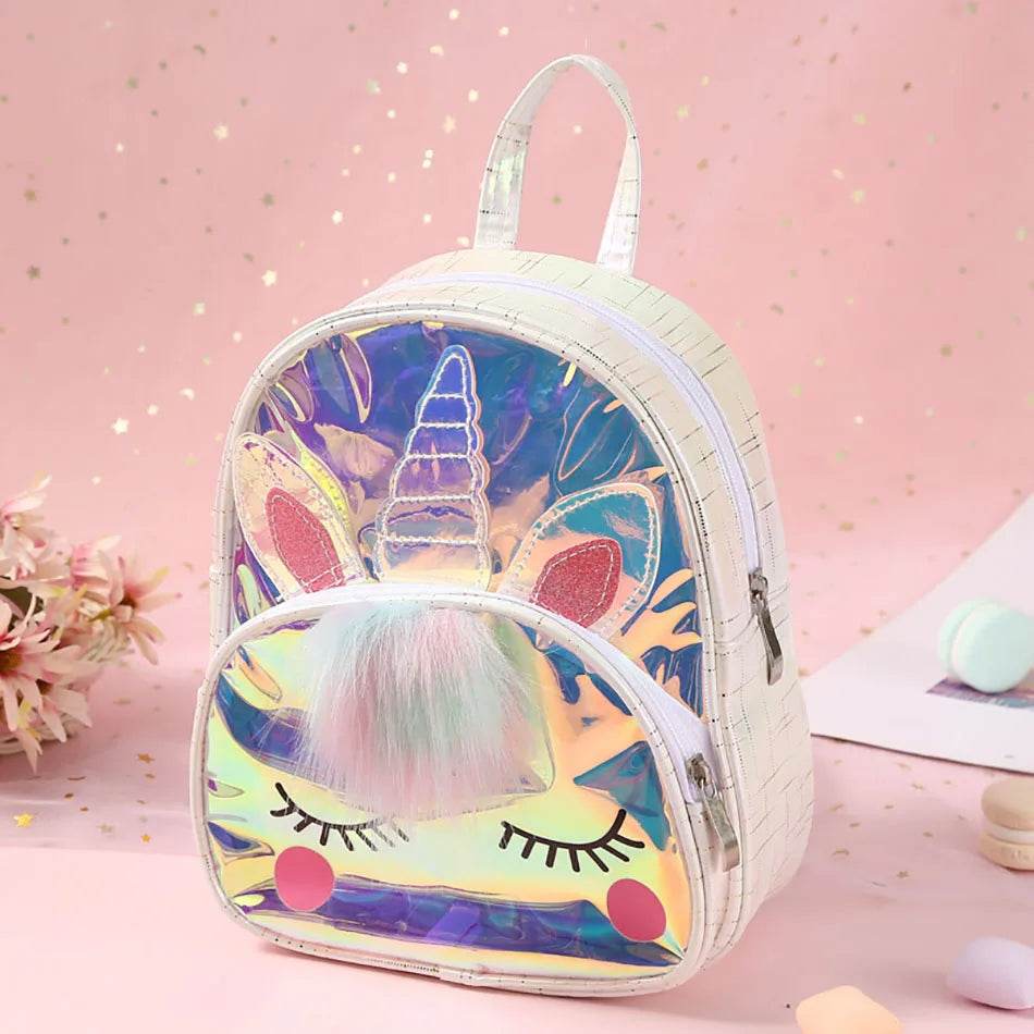 Premium Cute Kids Backpack Unicorn Cartoon 3D Fur Design For Girls School Travel Gift - ToylandEU