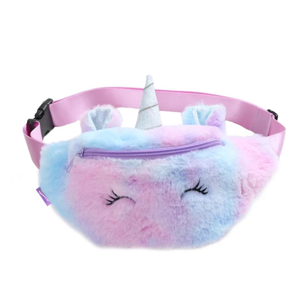 Premium Cute Kids Backpack Unicorn Cartoon 3D Fur Design For Girls School Travel Gift - ToylandEU