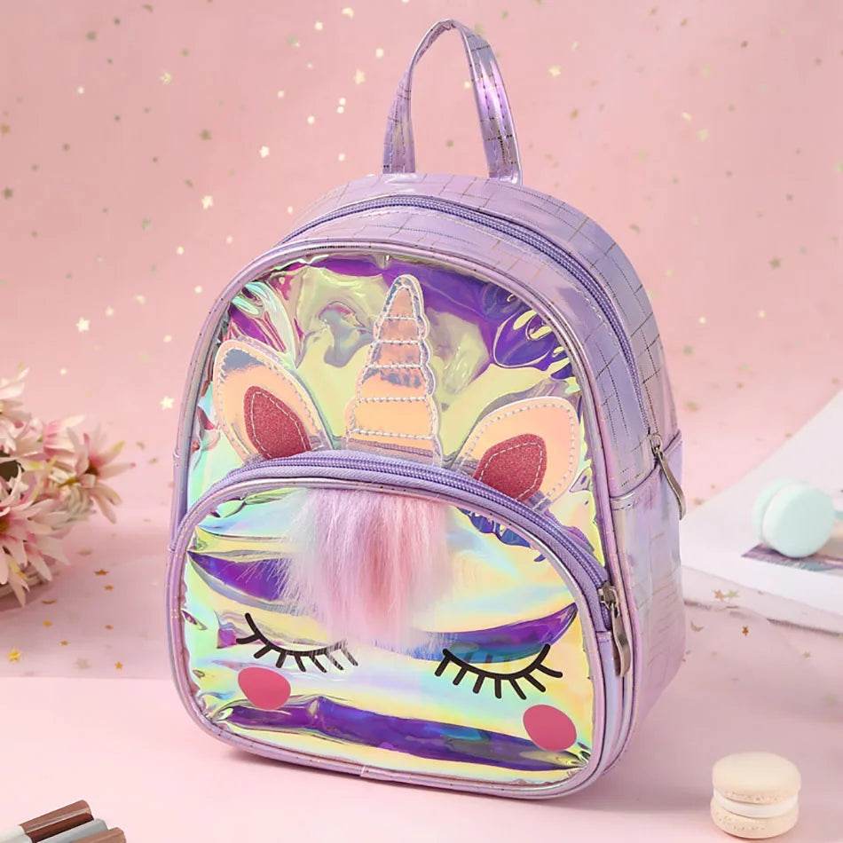 Premium Cute Kids Backpack Unicorn Cartoon 3D Fur Design For Girls School Travel Gift - ToylandEU