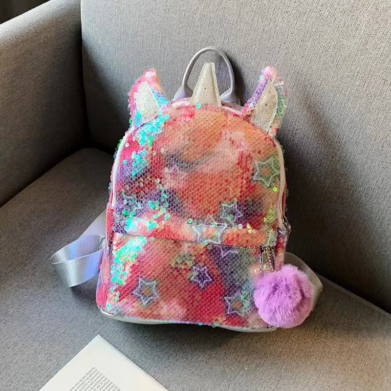 Premium Cute Kids Backpack Unicorn Cartoon 3D Fur Design For Girls School Travel Gift - ToylandEU