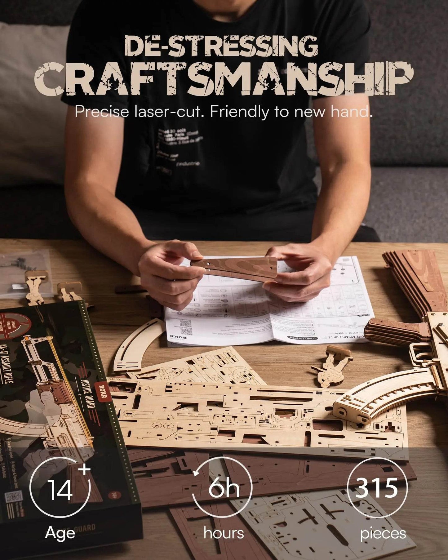 Premium DIY Building Block Toy 3D Wooden Gun Puzzle Adults - ToylandEU