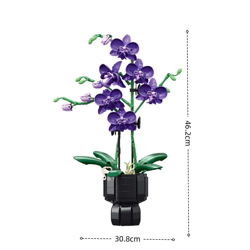 Premium DIY Flower Bouquet Building Blocks Kit With Violet And Tulip 3D Eternal Love Gift For Flower Lovers - ToylandEU