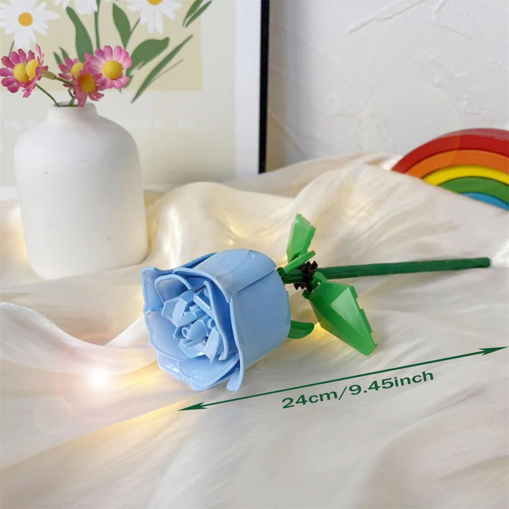 Premium DIY Flower Bouquet Building Blocks Kit With Violet And Tulip 3D Eternal Love Gift For Flower Lovers - ToylandEU