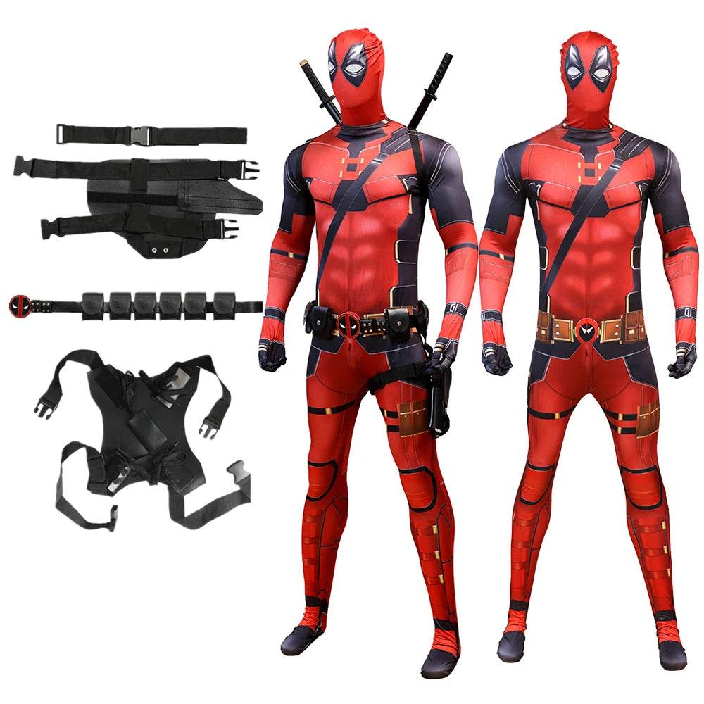 Premium Deadpool Costume For Kids Mask And Jumpsuit - ToylandEU