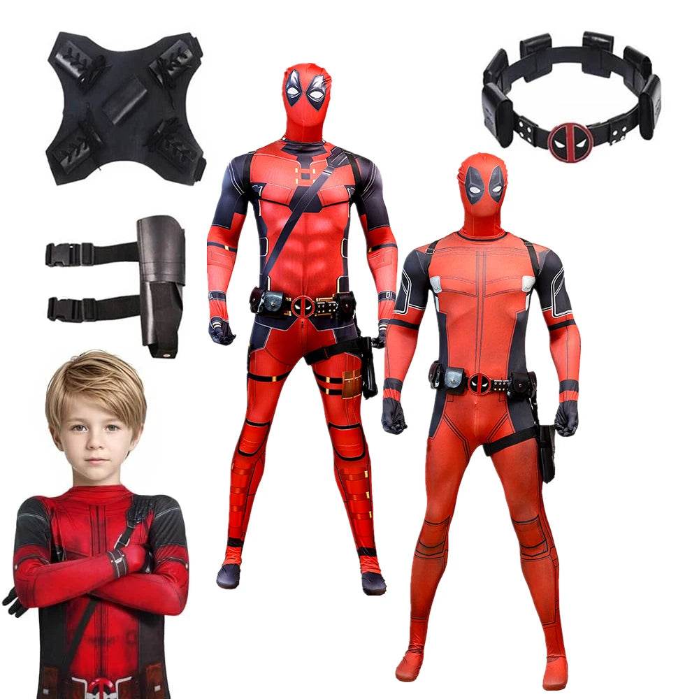Premium Deadpool Costume For Kids Mask And Jumpsuit - ToylandEU