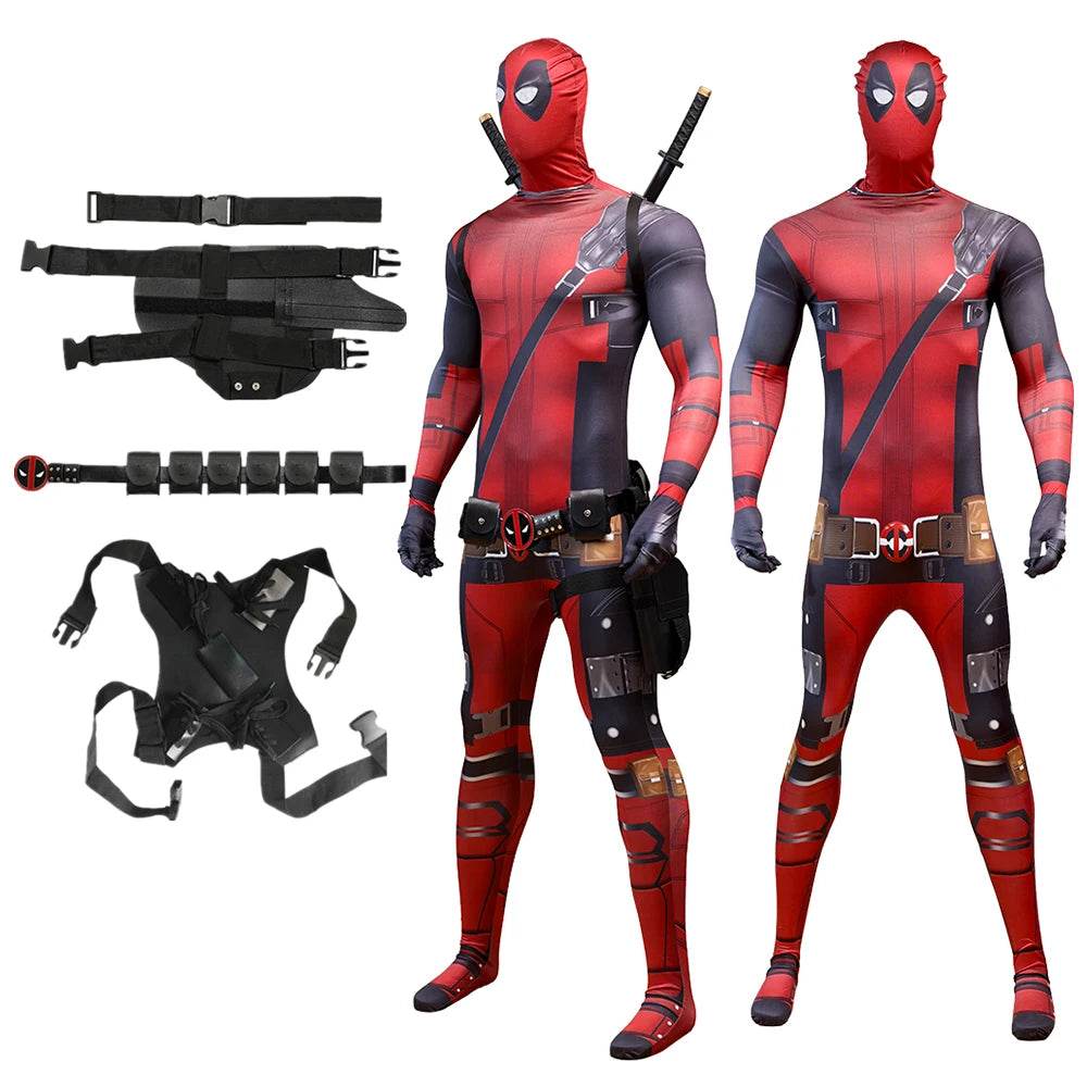 Premium Deadpool Costume For Kids Mask And Jumpsuit - ToylandEU