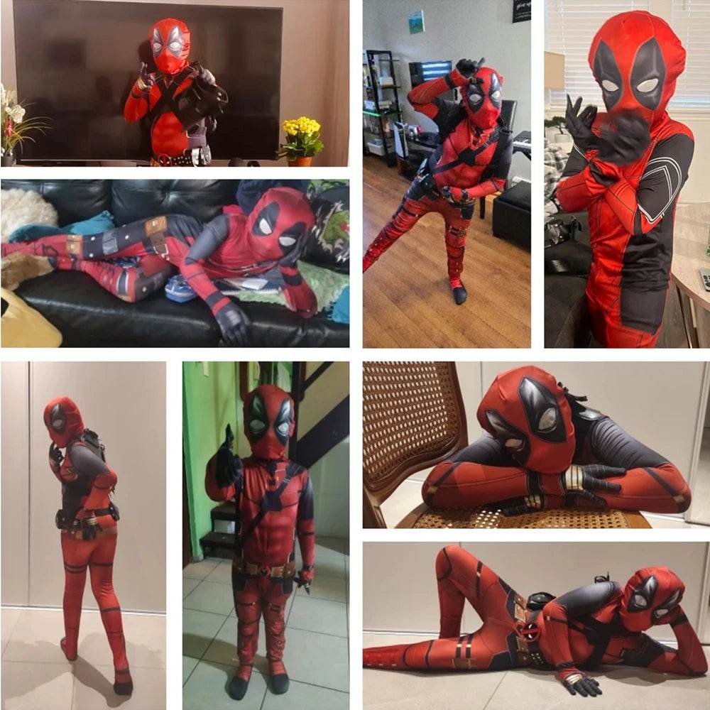Premium Deadpool Costume For Kids Mask And Jumpsuit - ToylandEU