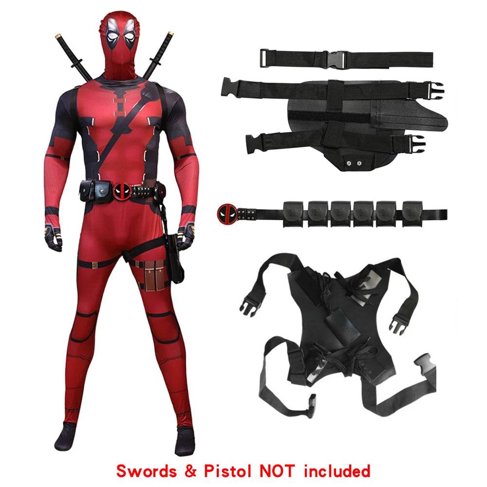 Premium Deadpool Costume For Kids Mask And Jumpsuit - ToylandEU