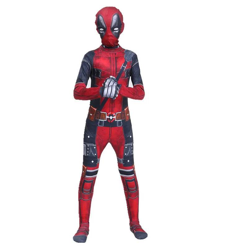 Premium Deadpool Costume Jumpsuit Mask Sword Bag For Kids - ToylandEU