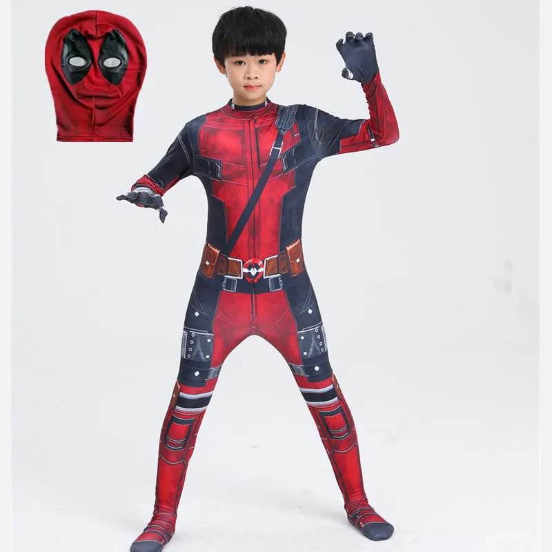 Premium Deadpool Costume Jumpsuit Mask Sword Bag For Kids - ToylandEU