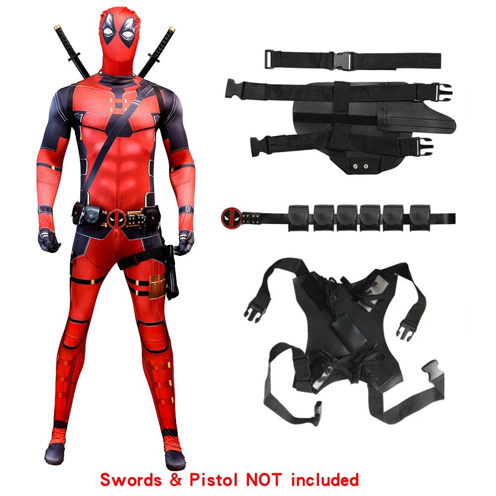 Premium Deadpool Costume Jumpsuit With Holster Unisex - ToylandEU