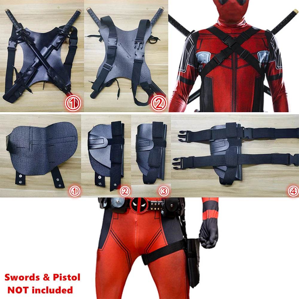 Premium Deadpool Costume Jumpsuit With Holster Unisex - ToylandEU